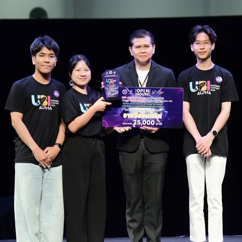 นักศึกษาคณะวิทย์ มช.  พร้อมทีมคว้าแชมป์ระดับประเทศ รางวัลชนะเลิศเวที UBI – Alpha Business Contest 2026 นวัตกรรมฟอกอากาศจากฝักจามจุรี