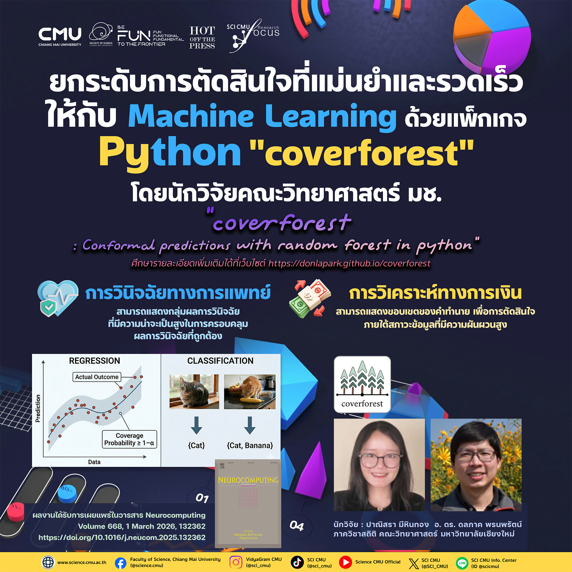 ยกระดับการตัดสินใจที่แม่นยำและรวดเร็วให้กับ Machine Learning ด้วยแพ็กเกจ Python - coverforest - โดยนักวิจัยคณะวิทยาศาสตร์ มช.